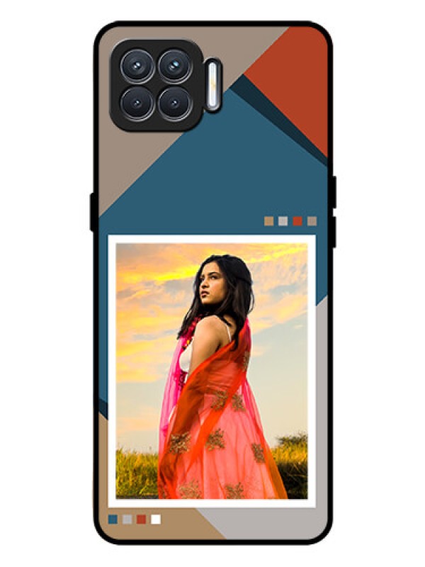 Custom Oppo F17 Personalized Glass Phone Case - Retro color pallet Design