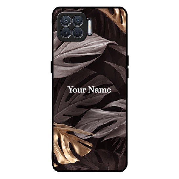 Oppo F17 Personalised Glass Phone Case - Wild Leaves digital paint Design Oppo F17 Personalised Glass Phone Case - Wild Leaves digital paint Design