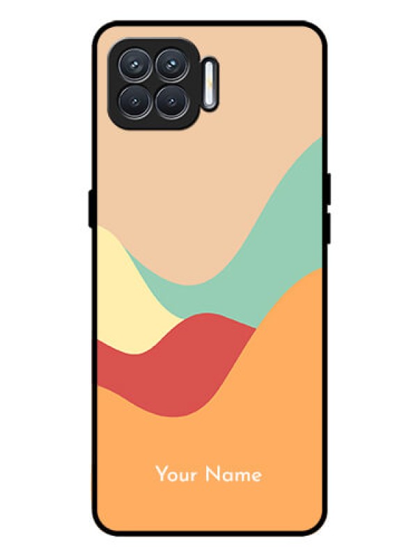 Custom Oppo F17 Personalized Glass Phone Case - Ocean Waves Multi-colour Design