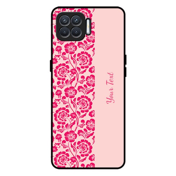Oppo F17 Custom Glass Phone Case - Attractive Floral Pattern Design