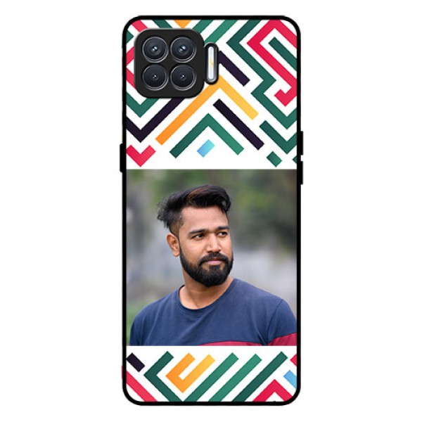Oppo F17 Personalized Glass Phone Case - Colorful Maze Pattern Design Oppo F17 Personalized Glass Phone Case - Colorful Maze Pattern Design
