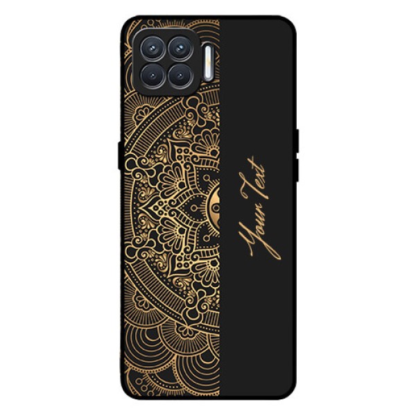 Oppo F17 Photo Printing on Glass Case - Mandala art with custom text Design Oppo F17 Photo Printing on Glass Case - Mandala art with custom text Design