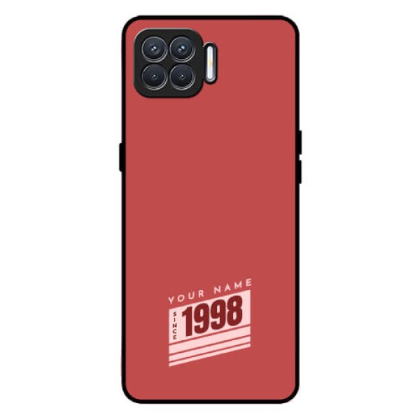 Oppo F17 Custom Glass Phone Case - Red custom year of birth Design Oppo F17 Custom Glass Phone Case - Red custom year of birth Design