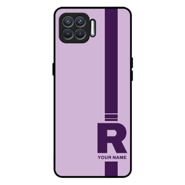 Oppo F17 Photo Printing on Glass Case - Simple dual tone stripe with name Design Oppo F17 Photo Printing on Glass Case - Simple dual tone stripe with name Design