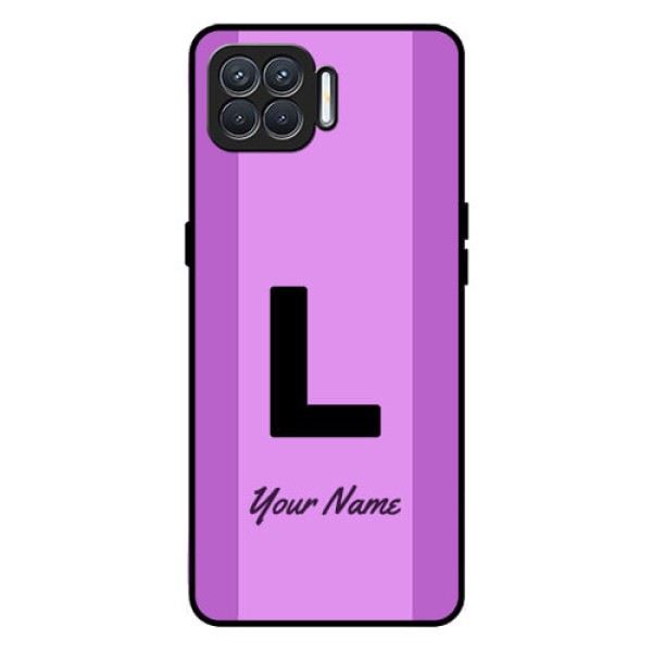 Oppo F17 Custom Glass Phone Case - Tricolor custom text Design