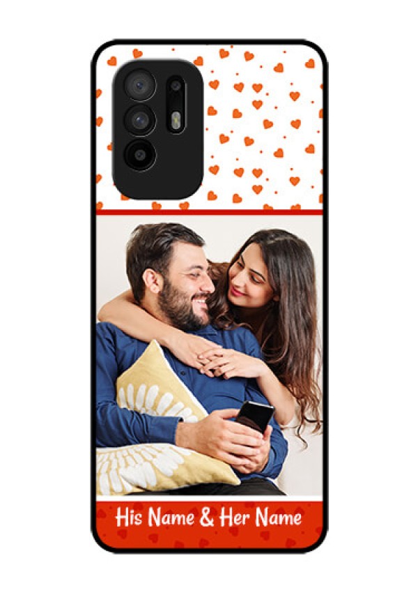 Oppo F19 Pro Plus 5G Custom Glass Phone Case - Orange Love Symbol Design