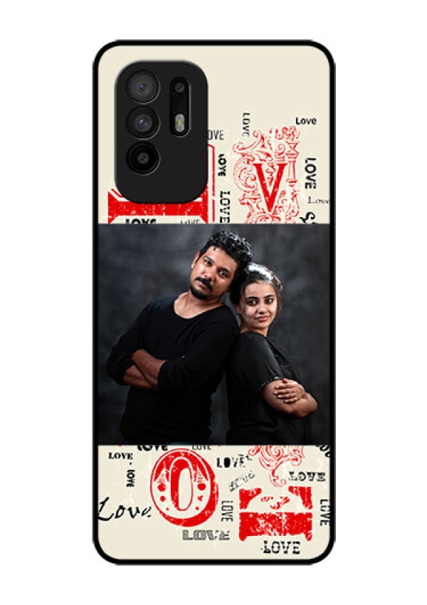 Oppo F19 Pro Plus 5G Photo Printing on Glass Case - Trendy Love Design Case