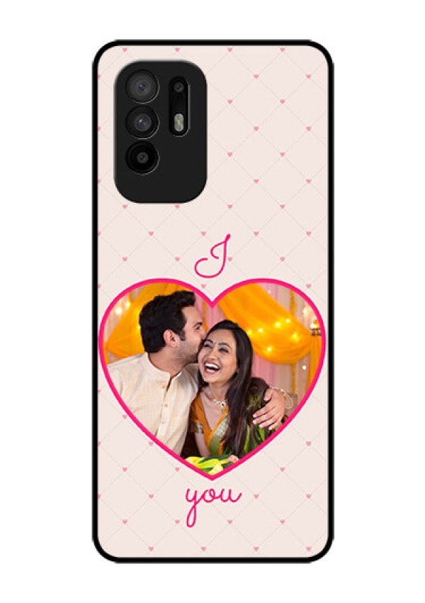 Oppo F19 Pro Plus 5G Custom Glass Mobile Case - Heart Shape Design