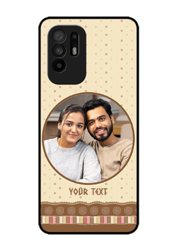 Oppo F19 Pro Plus 5G Custom Glass Mobile Case - Brown Dotted Mobile Case Design
