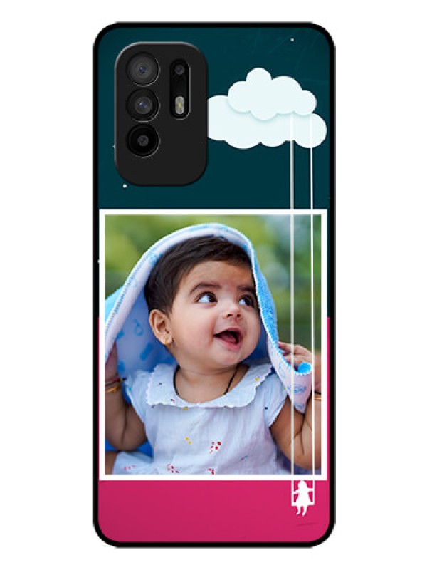 Custom Oppo F19 Pro Plus 5G Custom Glass Phone Case - Cute Girl with Cloud Design