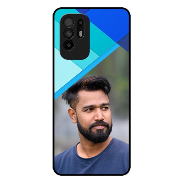 Oppo F19 Pro Plus 5G Custom Glass Phone Case - Blue Pattern Design