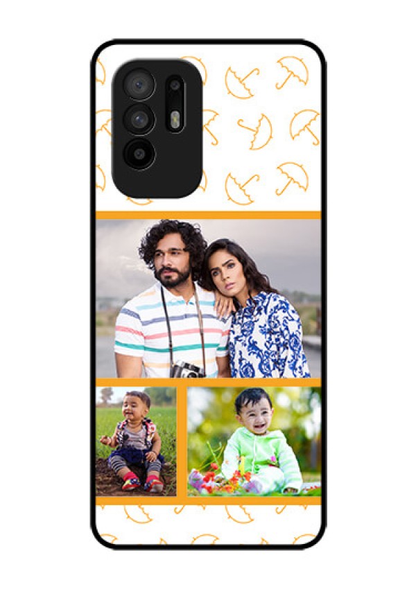 Oppo F19 Pro Plus 5G Custom Glass Mobile Case - Yellow Pattern Design