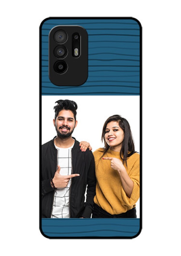 Oppo F19 Pro Plus 5G Custom Glass Phone Case - Blue Pattern Cover Design