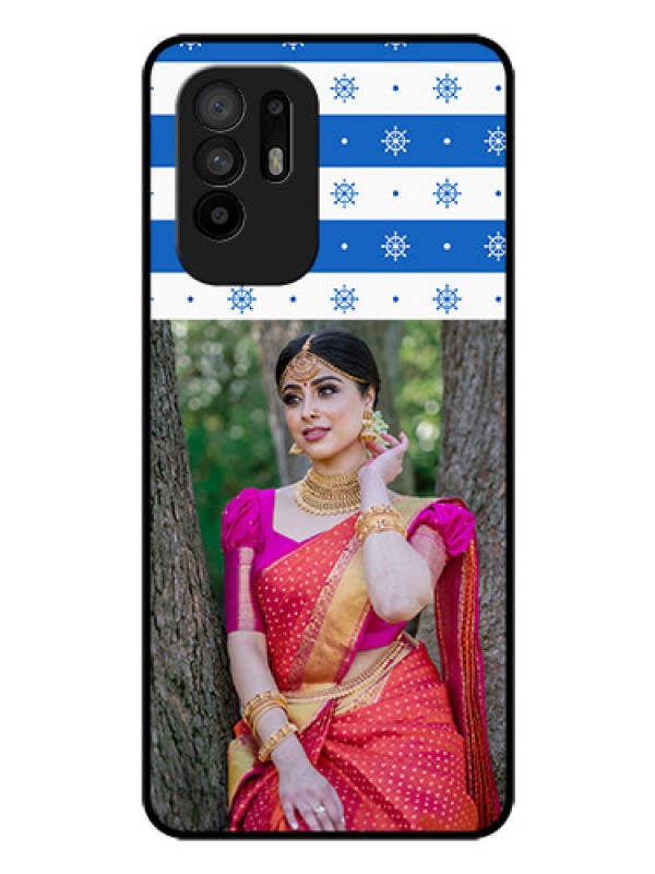 Custom Oppo F19 Pro Plus 5G Photo Printing on Glass Case - Snow Pattern Design