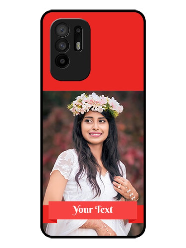 Custom Oppo F19 Pro Plus 5G Custom Glass Phone Case - Simple Red Color Design