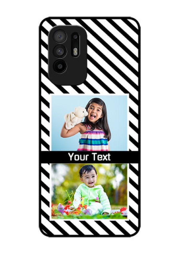 Oppo F19 Pro Plus 5G Photo Printing on Glass Case - Black And White Stripes Design