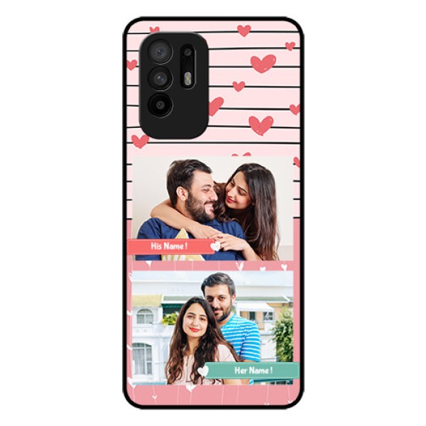 Oppo F19 Pro Plus 5G Custom Glass Mobile Case - Photo with Heart Design