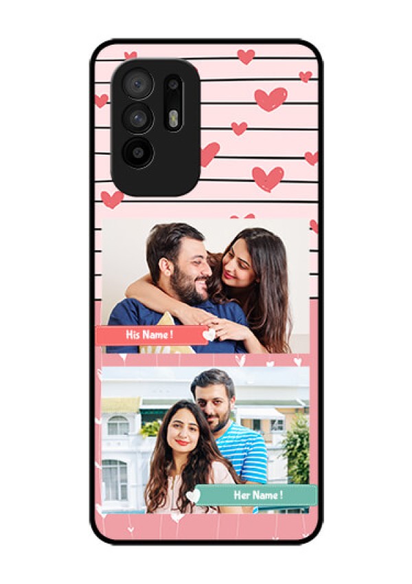 Oppo F19 Pro Plus 5G Custom Glass Mobile Case - Photo with Heart Design