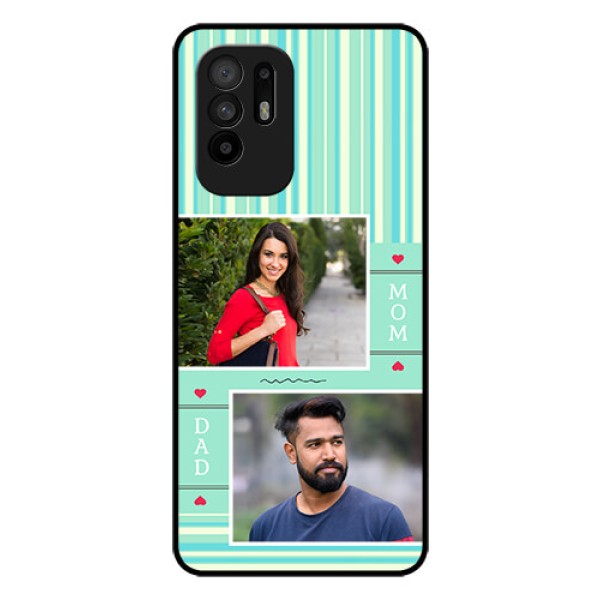 Oppo F19 Pro Plus 5G Custom Glass Phone Case - Mom & Dad Pic Design