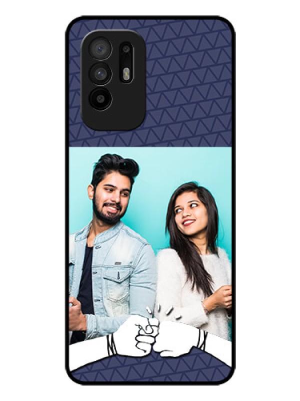 Custom Oppo F19 Pro Plus 5G Photo Printing on Glass Case - with Best Friends Design 