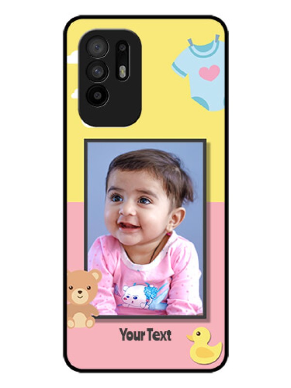 Custom Oppo F19 Pro Plus 5G Photo Printing on Glass Case - Kids 2 Color Design