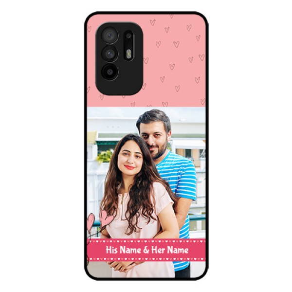 Oppo F19 Pro Plus 5G Personalized Glass Phone Case - Love Design Peach Color Oppo F19 Pro Plus 5G Personalized Glass Phone Case - Love Design Peach Color