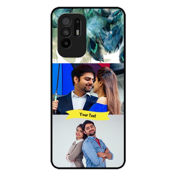 Oppo F19 Pro Plus 5G Personalized Glass Phone Case - Image with Boho Peacock Feather Design