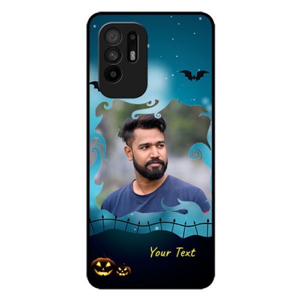 Oppo F19 Pro Plus 5G Custom Glass Phone Case - Halloween frame design
