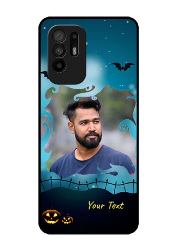 Oppo F19 Pro Plus 5G Custom Glass Phone Case - Halloween frame design