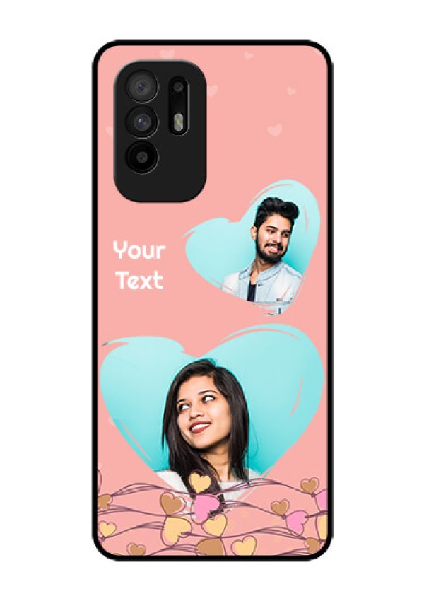 Oppo F19 Pro Plus 5G Custom Glass Mobile Case - Love Doodle Design