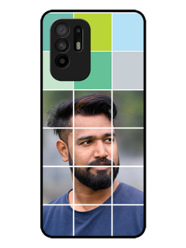 Custom Oppo F19 Pro Plus 5G Photo Printing on Glass Case - with white box pattern 