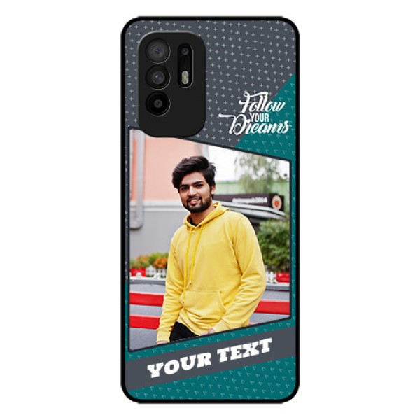 Oppo F19 Pro Plus 5G Personalized Glass Phone Case - Background Pattern Design with Quote