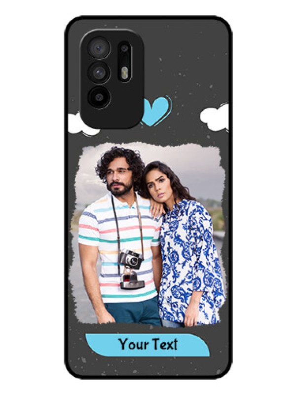 Custom Oppo F19 Pro Plus 5G Custom Glass Phone Case - Splashes with love doodles Design