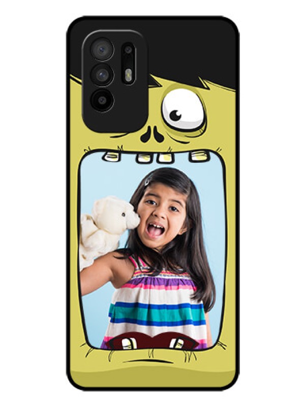 Custom Oppo F19 Pro Plus 5G Personalized Glass Phone Case - Cartoon monster back case Design