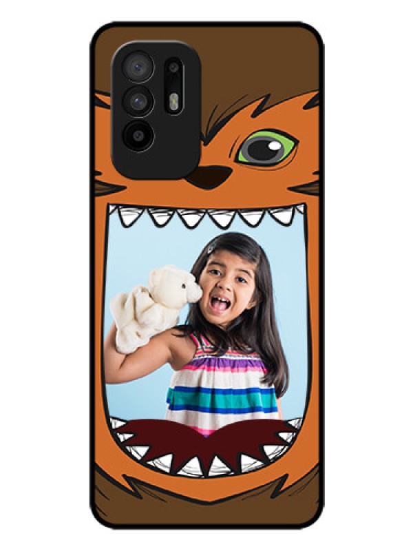 Custom Oppo F19 Pro Plus 5G Photo Printing on Glass Case - Owl Monster Back Case Design