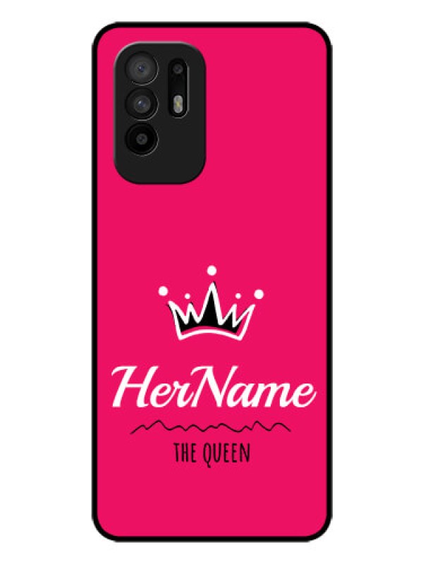 Custom Oppo F19 Pro Plus 5G Glass Phone Case Queen with Name
