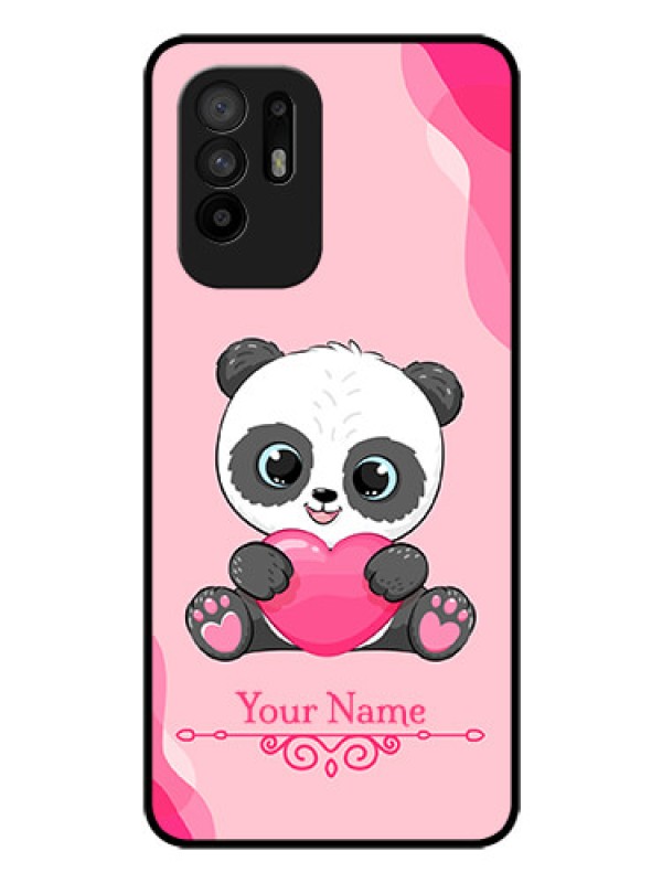 Custom Oppo F19 Pro Plus 5G Custom Glass Mobile Case - Cute Panda Design