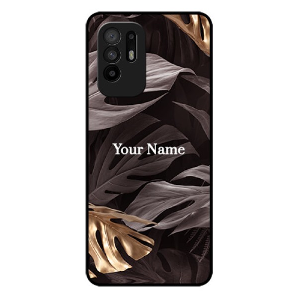 Oppo F19 Pro Plus 5G Personalised Glass Phone Case - Wild Leaves digital paint Design Oppo F19 Pro Plus 5G Personalised Glass Phone Case - Wild Leaves digital paint Design