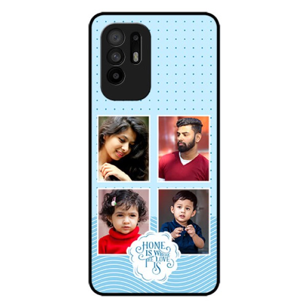 Oppo F19 Pro Plus 5G Custom Glass Phone Case - Cute love quote with 4 pic upload Design