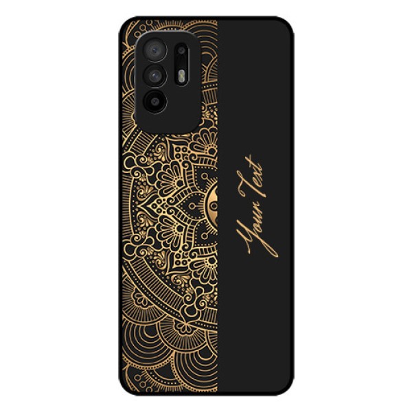 Oppo F19 Pro Plus 5G Photo Printing on Glass Case - Mandala art with custom text Design Oppo F19 Pro Plus 5G Photo Printing on Glass Case - Mandala art with custom text Design