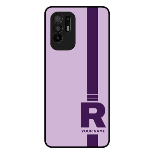 Oppo F19 Pro Plus 5G Photo Printing on Glass Case - Simple dual tone stripe with name Design Oppo F19 Pro Plus 5G Photo Printing on Glass Case - Simple dual tone stripe with name Design