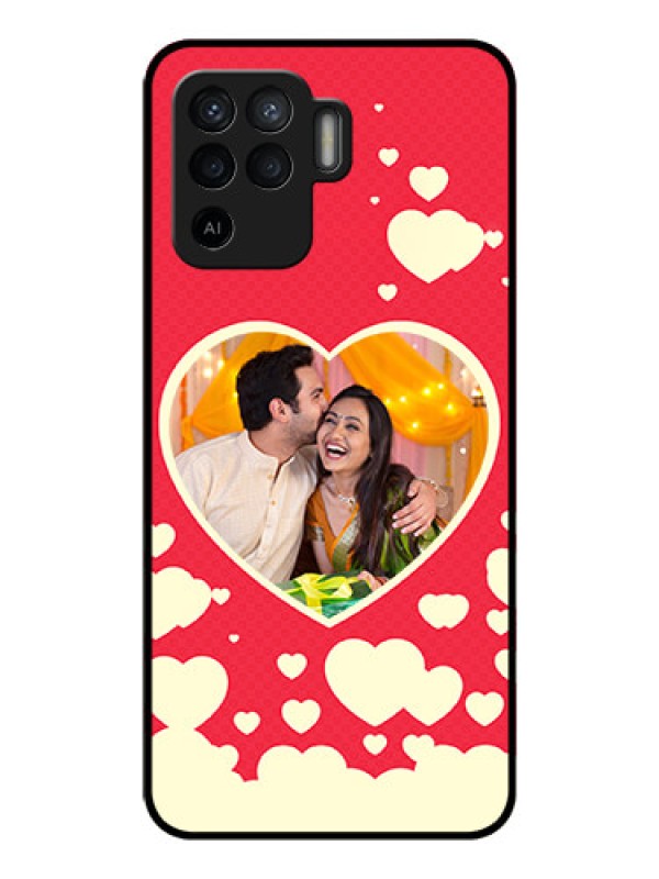 Custom Oppo F19 Pro Custom Glass Mobile Case - Love Symbols Phone Cover Design