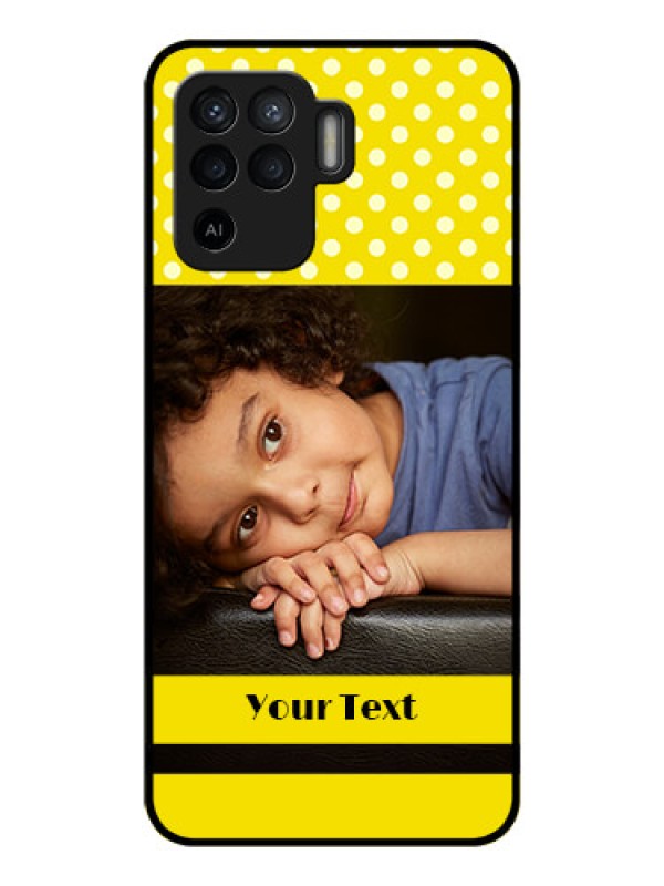 Custom Oppo F19 Pro Custom Glass Phone Case - Bright Yellow Case Design