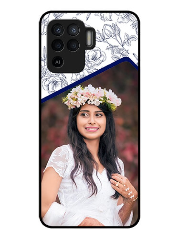 Custom Oppo F19 Pro Personalized Glass Phone Case - Premium Floral Design