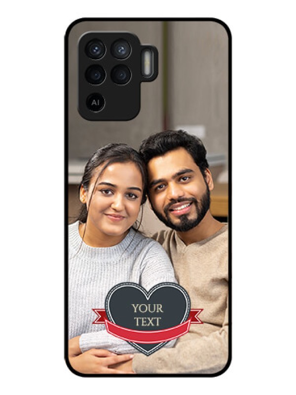 Custom Oppo F19 Pro Custom Glass Phone Case - Just Married Couple Design