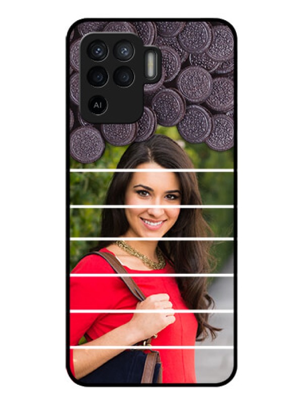 Custom Oppo F19 Pro Custom Glass Phone Case - with Oreo Biscuit Design