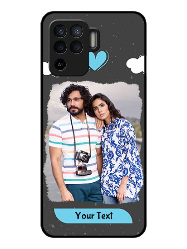 Custom Oppo F19 Pro Custom Glass Phone Case - Splashes with love doodles Design