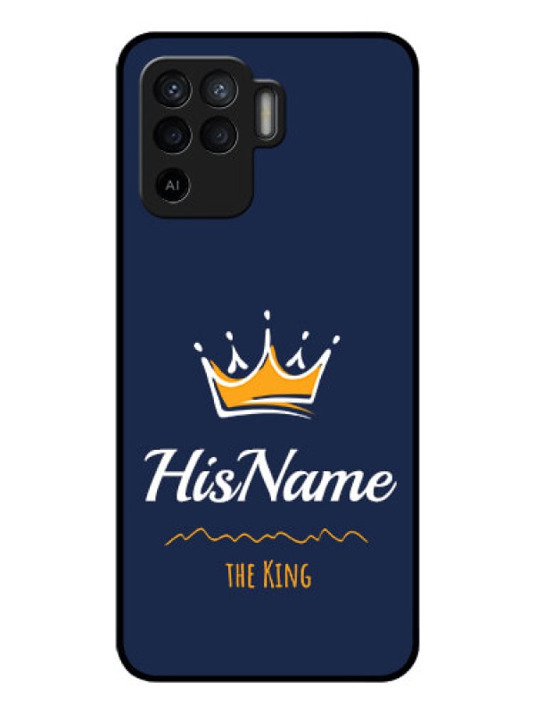 Custom Oppo F19 Pro Glass Phone Case King with Name