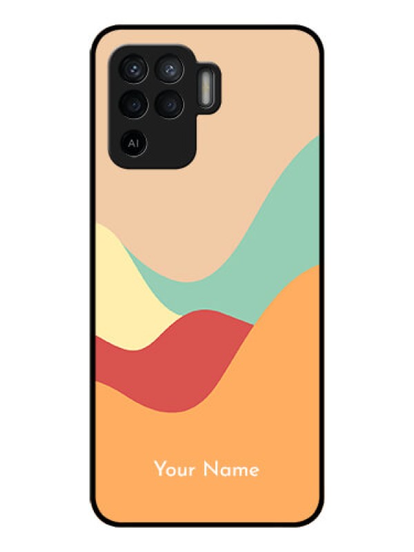 Custom Oppo F19 Pro Personalized Glass Phone Case - Ocean Waves Multi-colour Design