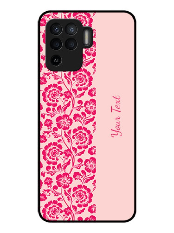 Custom Oppo F19 Pro Custom Glass Phone Case - Attractive Floral Pattern Design